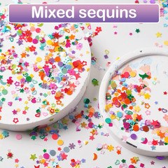 Multicolor Manicure Glitter Confetti 3.6Oz/100G, Mixed Shapes Size 2-10Mm for Pa