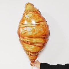 6 Pack Croissant Foil Balloons 29×18 Inch Bakery Party Decorations, Brunch