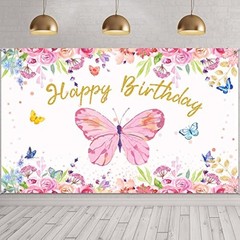 Durable Butterfly Backdrop for Birthdays – Lightweight & Easy to Hang, 6x4ft