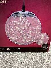 Lumineo Ball Light Decoration 80 Warm White LEDs 20cm (7.9”)D. -5m (16.4’) Cord