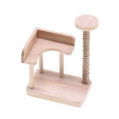 Miniature Cat Climbing Frame Scene Prop for Dollhouses and DIY Projects
