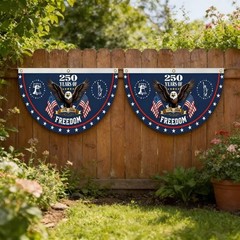 2Pack 250th Anniversary Half Round Fan Flag 1.5X3Ft 17762026 Patriotic Decora…