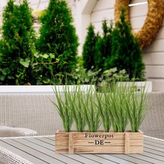 PRETYZOOM 12pcs Artificial Plants, 11.8» Plastic Onion Grass Shrubs, Green