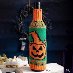 1PC Halloween Knitted Wine Bottle Cover Party Dining Table Champagne Decoration