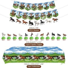 110pc. Horse Birthday Party Decoration/Party Favors/Forks,Plates, Balloons/More