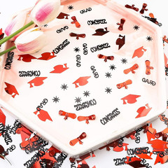 Red and Black Graduation Confetti 2026, 1000 Pcs Class of 2026 Table Centerpiece