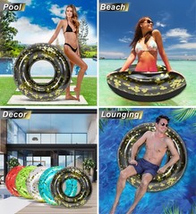 Inflatable Pool Float Tube – Confetti Premium UV Resistant Swim Ring Float, H…