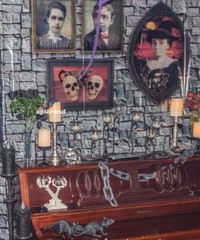 DUNGEON BRICK WALL Scene Setter Halloween party Haunted House wall backdrop
