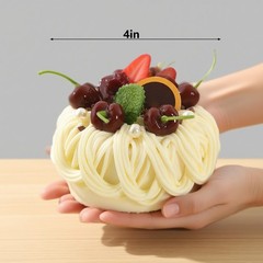 Fake Cake Dessert Artificial Cake with Cream Cherry Faux Food Model