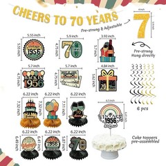 47Pcs 50/70Th Birthday Decorations for Men Women, PRE-STRUNG Vintage Banner Pa