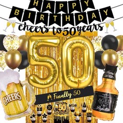 50th Birthday Decorations for Men with Cheers to 50 Years Banner, Happy 50th …