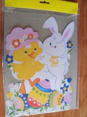 4pc Easter Decorative Cutouts 11″ NOS Vintage 1976 Amscan Denmark