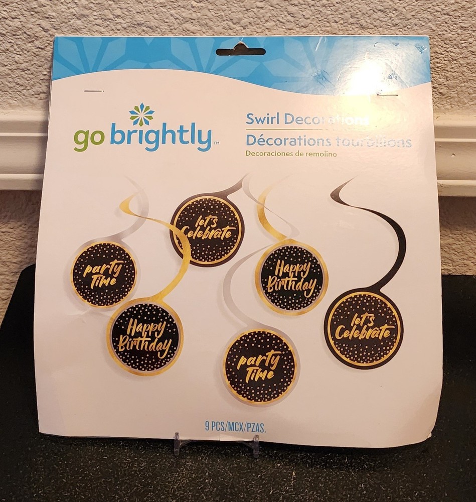 Go Brightly Swirl Decorations 9pcs.