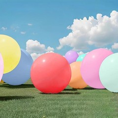 9pcs Big 36 inch Balloons Pastel Giant Balloons Extra Thick Latex Balloon Lar…