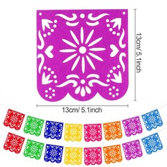 4-Piece Colorful Mexican Papel Picado Banners, Fiesta Party Decorations, Cinc…