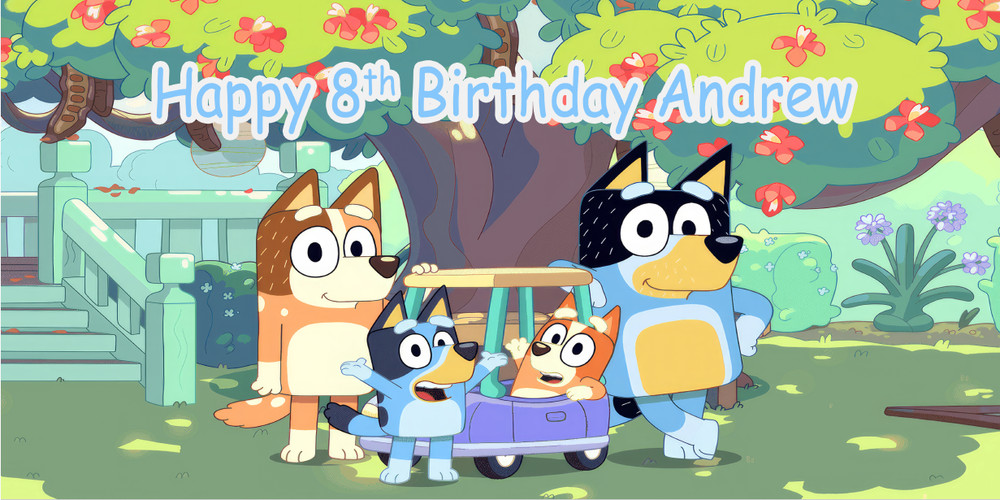 Birthday banner Personalized 6ft x 3 ft Bluey