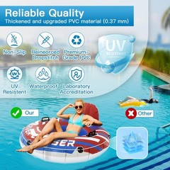 2-Pack River Tubes for Floating Heavy Duty Inflatable Floating Lounger Premiu…