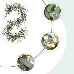 CIR OASES 6FT Spring Garland with Eucalyptus White Berry Artificial Summer Sp…