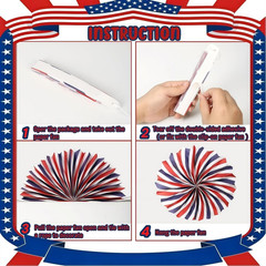 4th of July Decorations 250th, Patriotic Red White and Blue Party Supplies Ki…