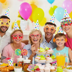 36 Pcs Candy Party Decorations Candy Photo Booth Prop Christmas Eyeglasses Paper