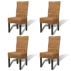 Dining Chairs Accent Side Chair for Kitchen Abaca and Solid Wood Mango vidaXL