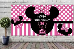 Charming Minnie 2nd Birthday Banner – Large 6.6×3.3 ft Photography Background