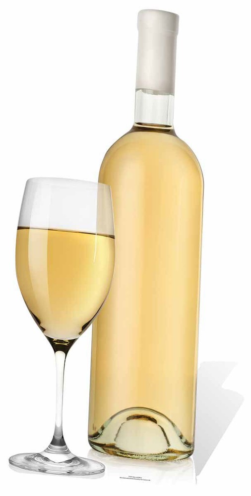 Giant White Wine Glass and Bottle Cardboard Cutout / Standee / Stand Up Party