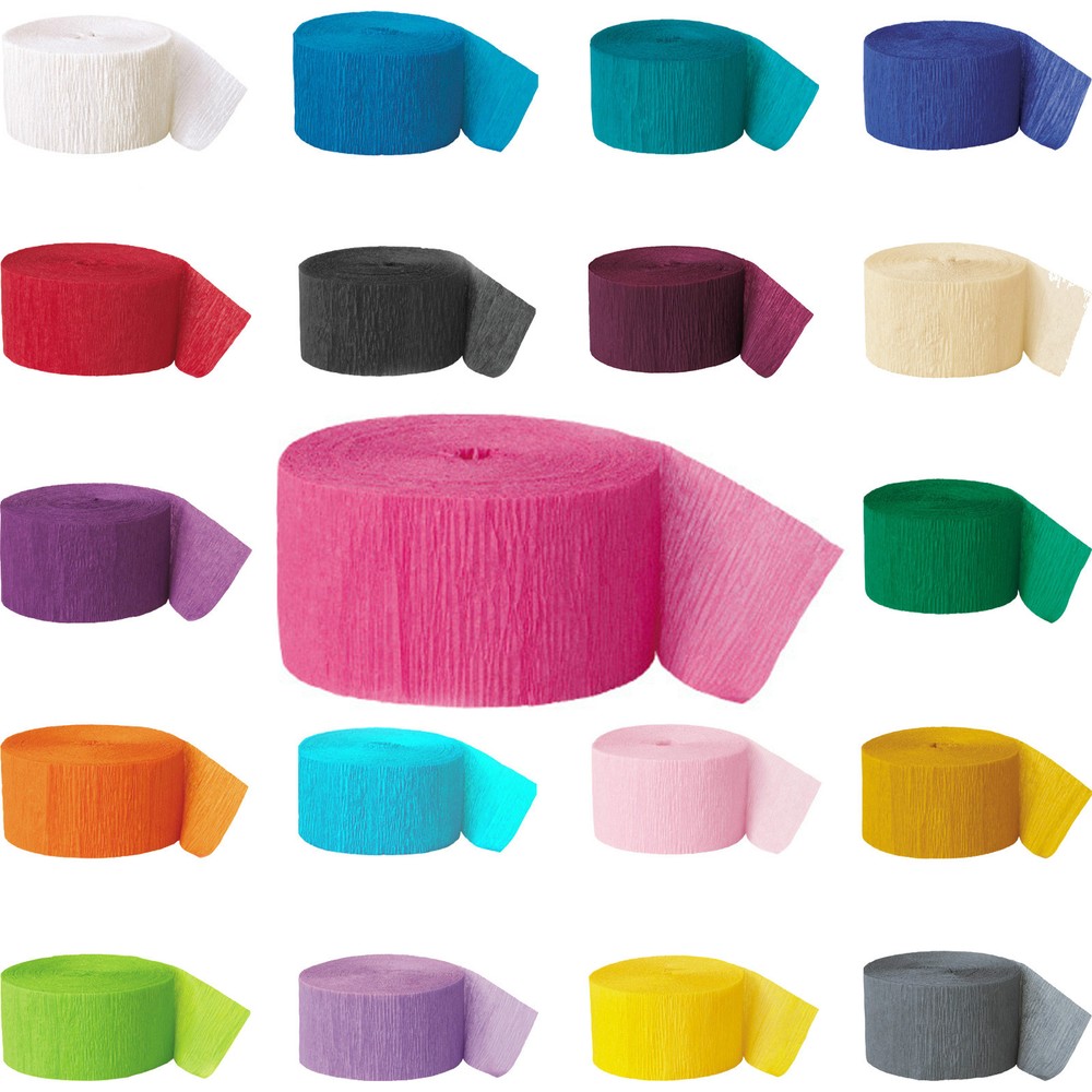 Crepe Paper Rolls 81ft – Streamer Party Decoration Bunting 24 metres -19 Colours