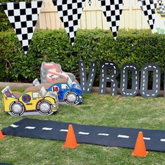 Racetrack Floor Ground Table Runner – Black Race Track Running Mat