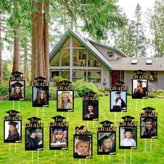 13 Pcs Graduation Yard Signs 2026 – K-12 Photo Display Lawn Decorations, Congrat