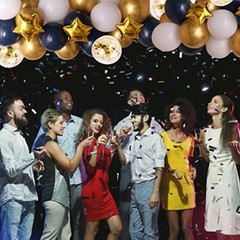 100pcs Navy Blue Balloon Garland Kit, Blue And White Balloons With Gold Balloons