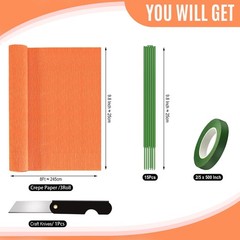 Crepe Paper Roll 9.8Inch x 8.2Ft/3RollsDIY Gift Crepe Paper Sheet Color Paper…