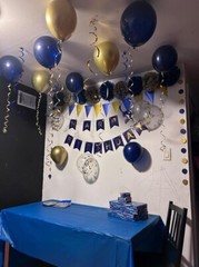 Navy Blue & Gold Happy Birthday Party Balloon kit for men, women, boys & girls