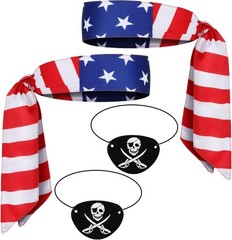 Comfortable Lightweight Pirate Accessories for Halloween Parties – 4-Piece Set