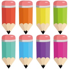 64 PCS Colorful Pencils Cutouts, Pencil Name Tags, Bulletin Board Decor, Glue