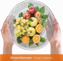 Elsjoy 6 Pack 10 Inch Large Glass Dinner Plate, Clear Round 10 inch,