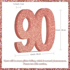 90th Birthday Decorations for Women,90th Anniversary Decorations,Rose Gold Gl…