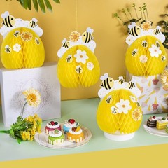 4PCS Honey Bee Honeycomb Centerpieces Decorations Yellow Bee Honeycomb Table …