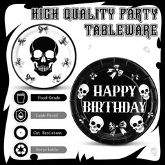 Gothic Birthday Decorations 210 Pcs Tabbed Party Kit Gothic Halloween Happy