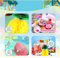 Luau Party Decorations(178Pcs), Hawaiian Party Decorations Kit
