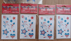 Star & Stripes Gold Medals Body Stickers Gel Window Clings Party Supplies Lot