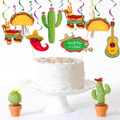 Mexican Fiesta Hanging Swirl Decorations Cinco De Mayo Supplies 30 PCS