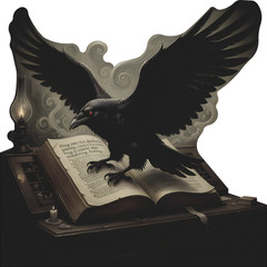 SP13612 Edgar Allan Poe Raven Nevermore Book Art Cardboard Cutout Standee Standu