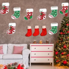 48 PCS Colorful Christmas Stocking Paper Cutouts Bulletin Board Decorations