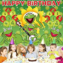 Kermit the Frog Birthday Party Supplies Backdrop Banner Birthday Gift 7x5ft
