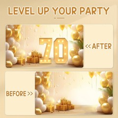 3FT Light-Up Foam Number 70: Stunning 70th Birthday Decorations for Adults