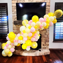 143Pcs Lemon Pink and Yellow Balloon Arch Garland Kit for Freshly Graduated, Lem