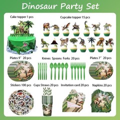 397 PCS Dinosaur Birthday Decorations – Dino Theme Birthday Party Supplies Se…