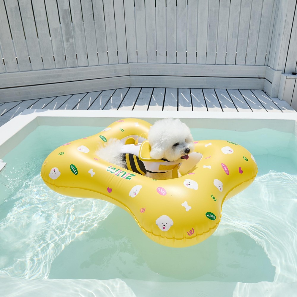 Inflatable Dog Float for Small & Medium Dogs, Pet Pool Raft, Durable PVC, Sta…