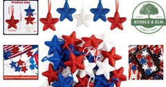 Red White Blue Star Ornaments for Independence Day Home Decoration